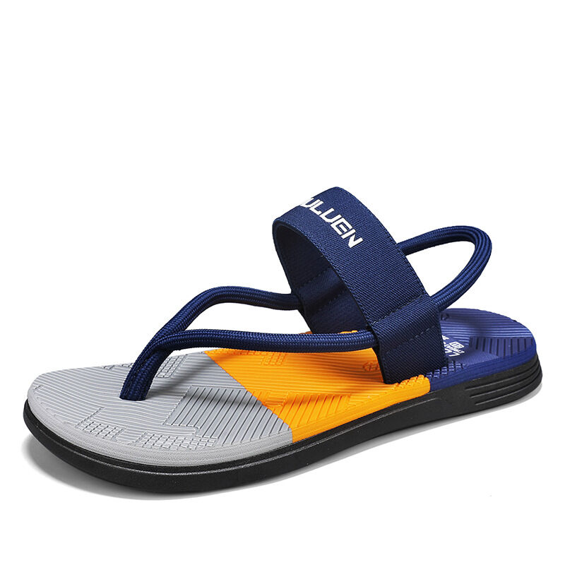 Men's Outdoor Non-Slip Sandals, EVA Lightweight Thick-Sole Beach Slippers for Casual & Sports(dark blue-45) - Image 7